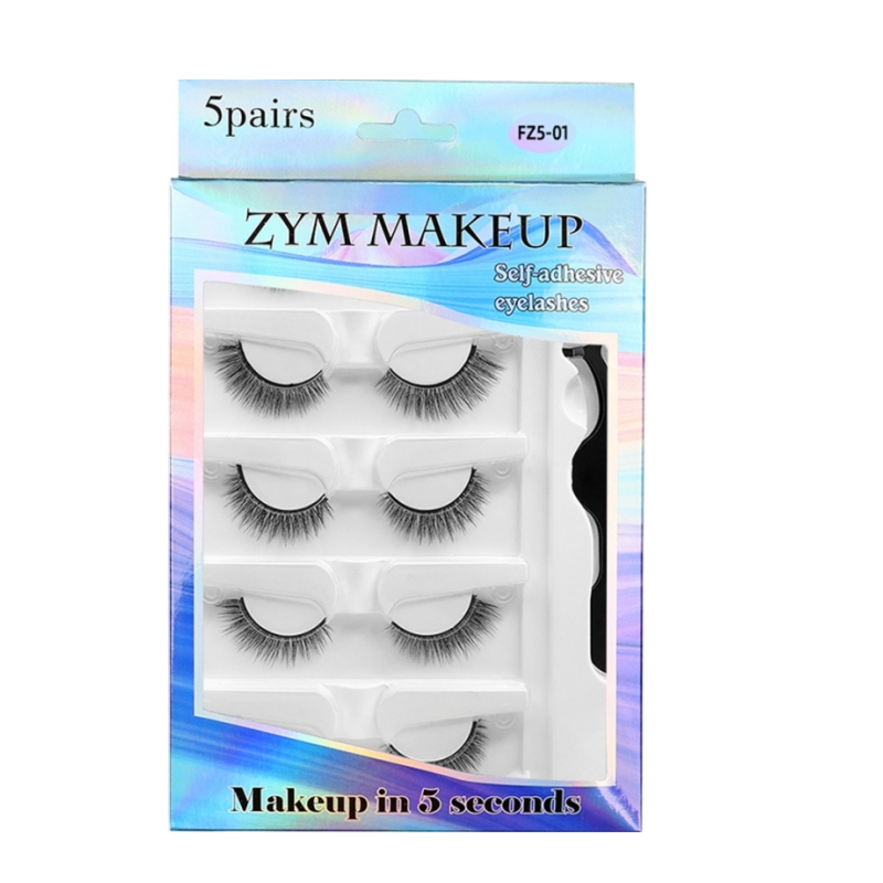 5 PAIRS Glue-Free False Eyelas - Sensitive Lash Glue recension och pris