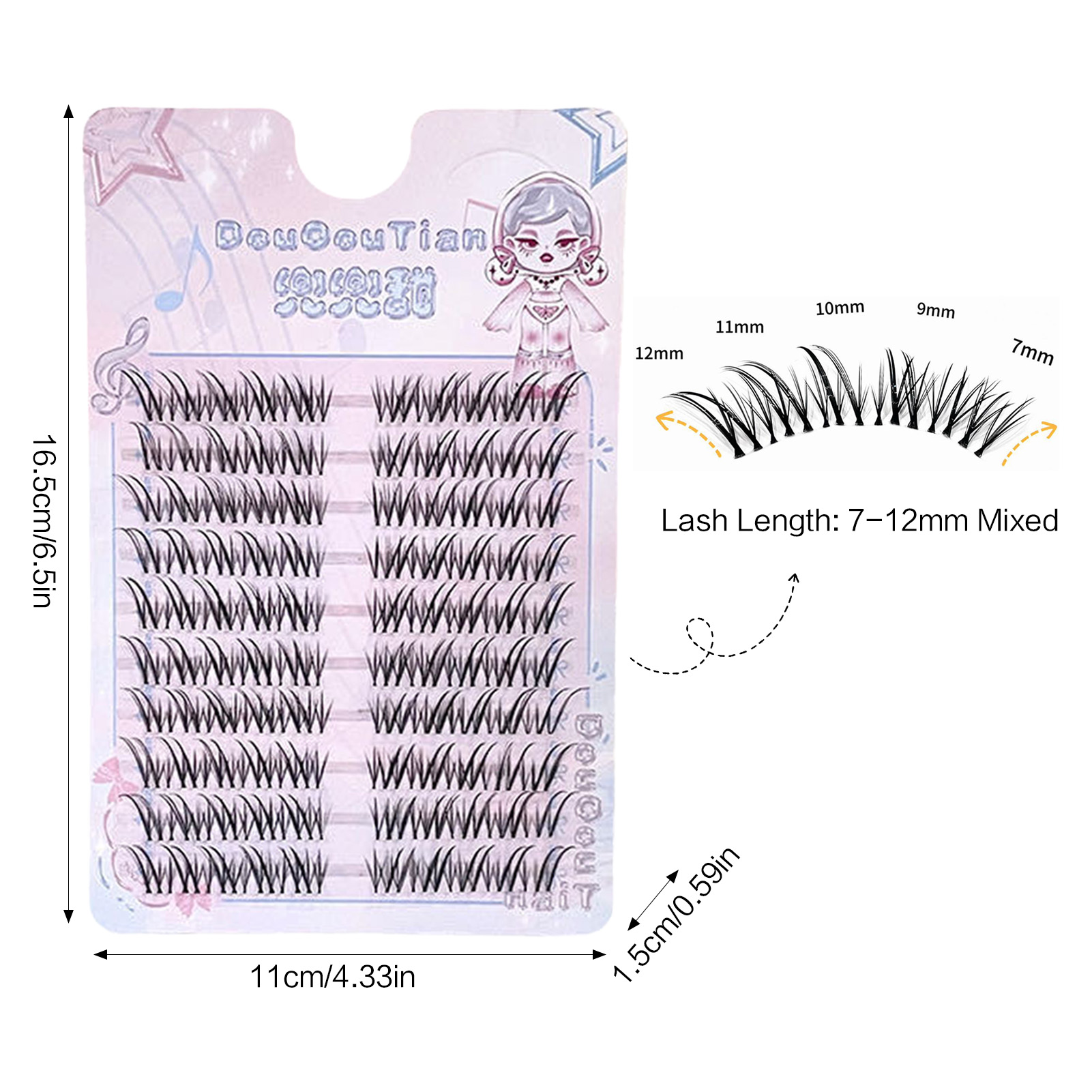 Fox-style False Eyelashes 7-12 - Eyelash Extension C Curl recension och pris