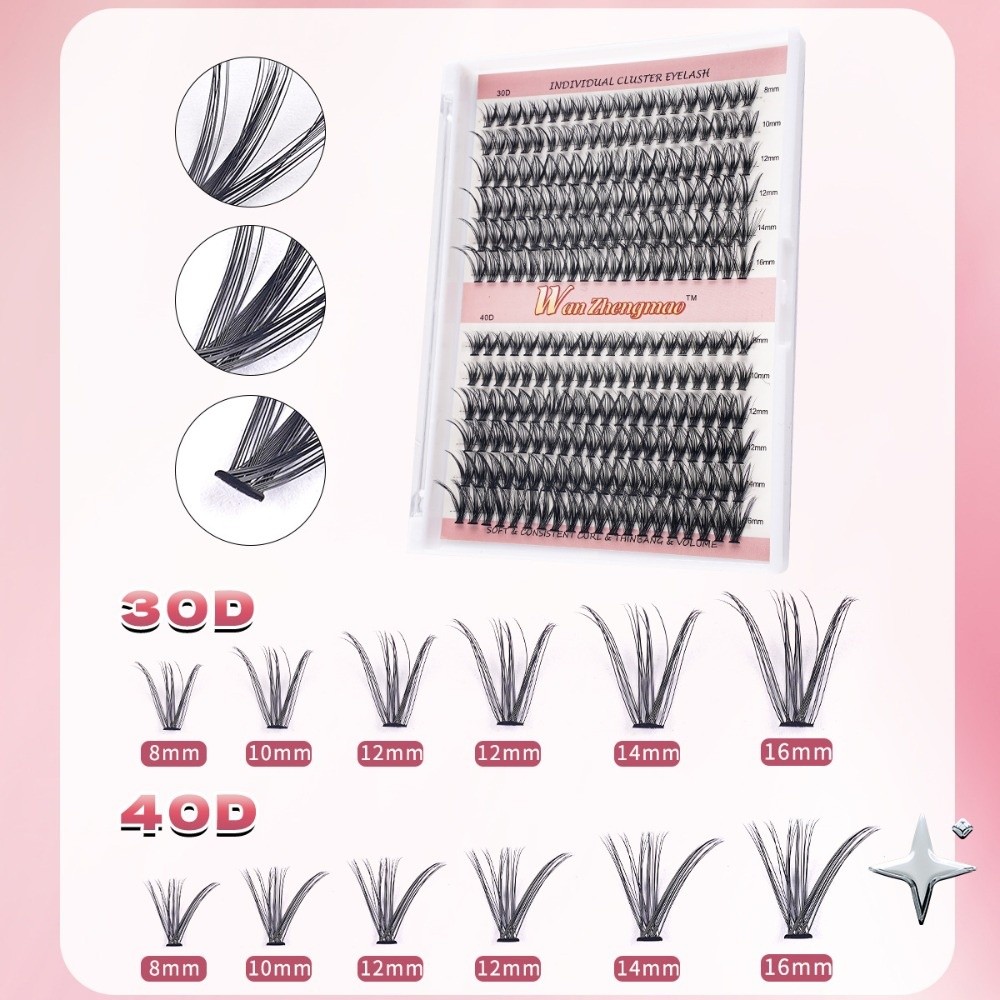 8-16mm Length False Eyelashes  - Eyelash Extension Cluster recension och pris